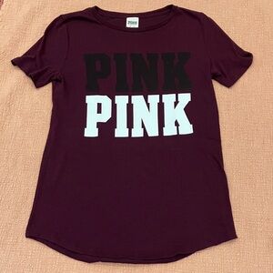 PINK Victoria's Secret XS Maroon short sleeve t-shirt